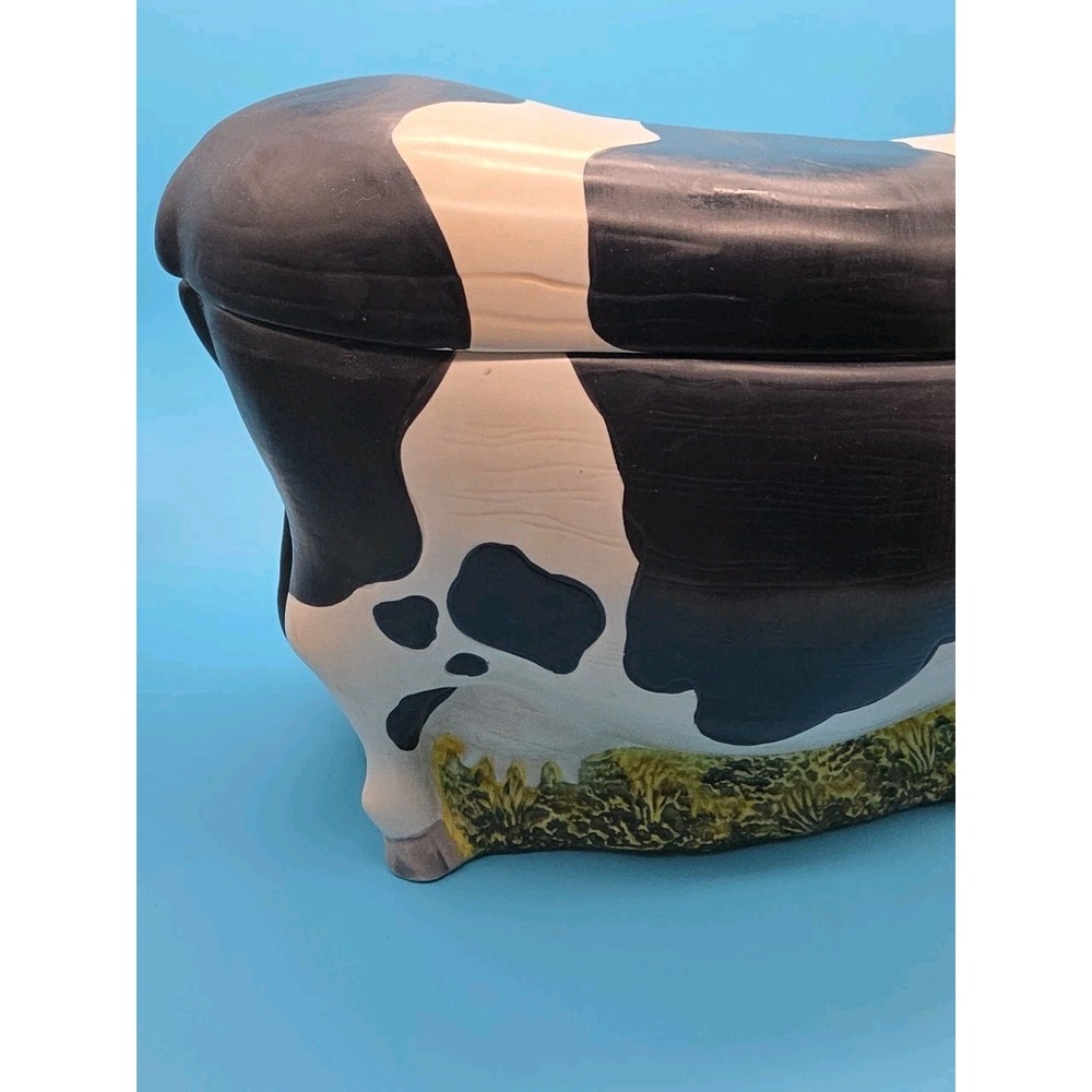 Sakura Warren Kimble Cookie Jar Holstein Cow Ceramic Hand Painted B&W - Picture 5 of 8